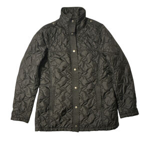 Lands' End Black Quilted Jacket Size S Packable Lightweight